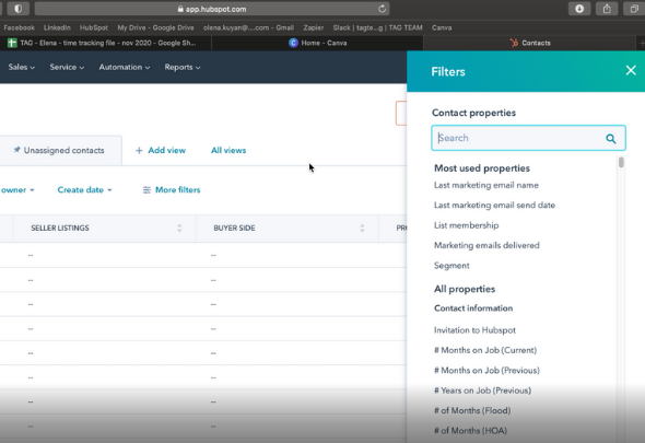 How to filter real estate agents assigned to a sales assistant_